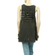 Odd Molly Anthropologie Ruffle Solid Tank Tunic Top