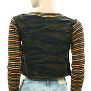 BDG Urban Outfitters Seb Spliced Long Sleeve Tee Cropped Top