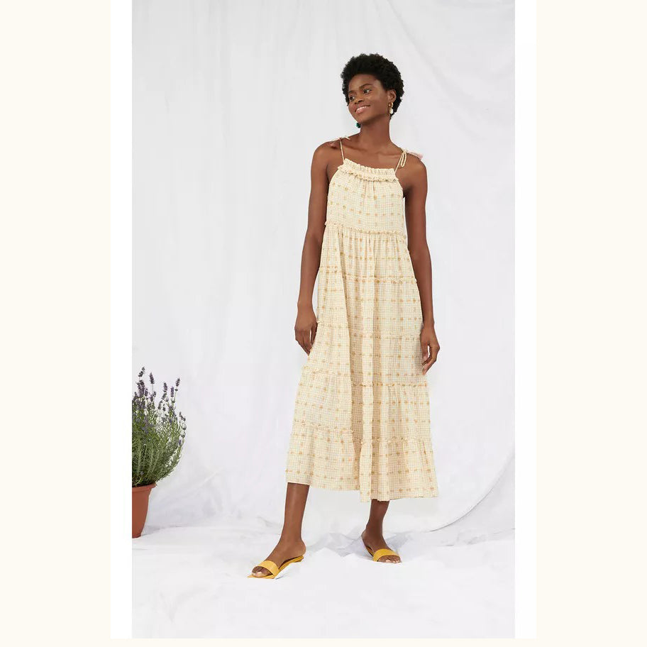 Saylor Anthropologie Bennett Daisy Dobby Maxi Midi Dress