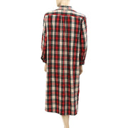 The Great The Vintage Sleeper Plaid Midi Dress