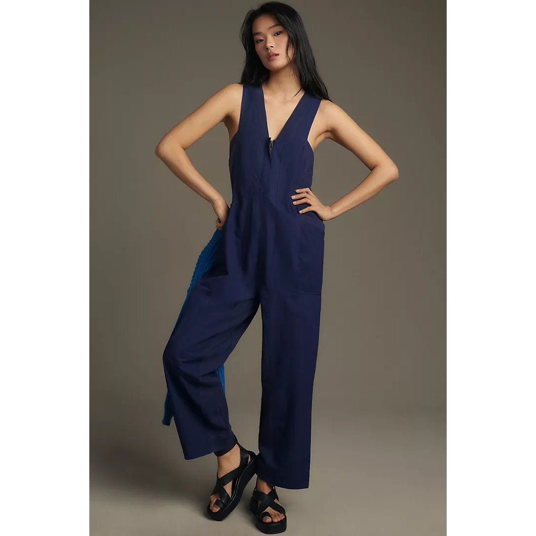 Daily Practice by Anthropologie Zip-Front Jumpsuit – White