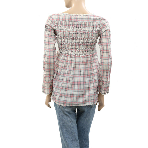 Odd Molly Anthropologie Plaid Printed Tunic Top XS-0