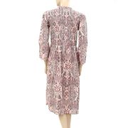 Odd Molly Anthropologie Buttondown Printed Cotton Midi Dress