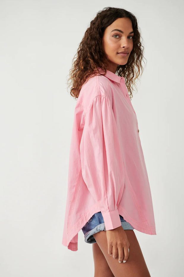 Free People We The Free Happy Hour Solid Poplin Shirt