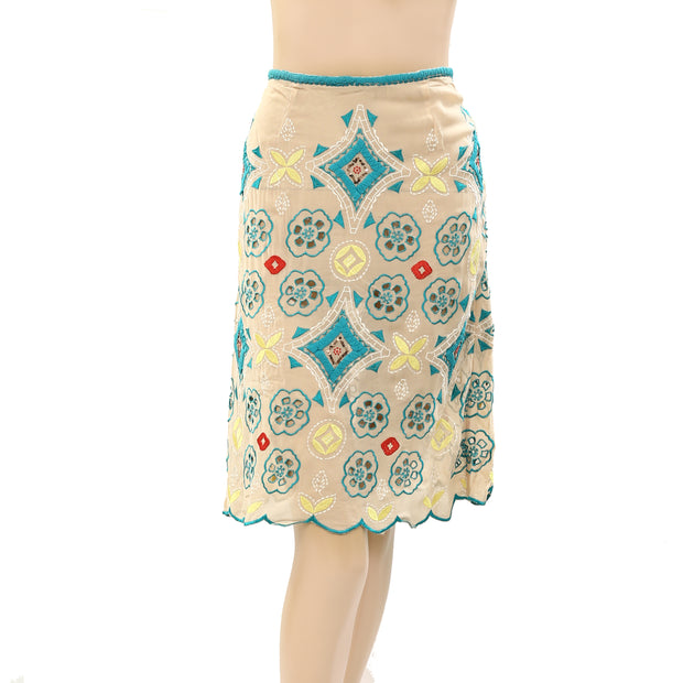 Monsoon Eliza Embroidered Sequin Mini Skirt