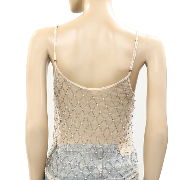 Urban Outfitters UO Paris Nights Embellished Cami Blouse Top