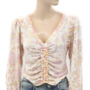 Free People Say The Word Cropped Blouse Top