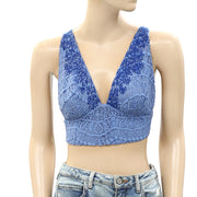 Free People Floral Crochet Lace Cropped Bralette Blouse Top