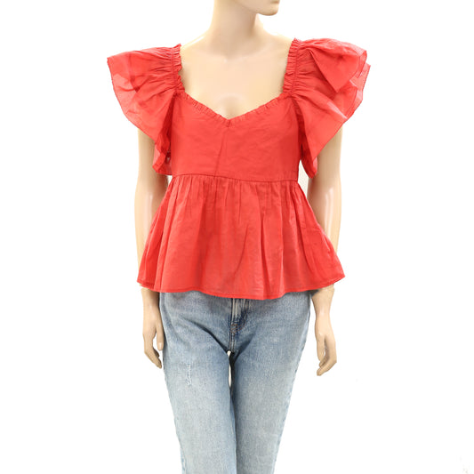 The Great Solid Tank Cropped Blouse Top