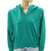 Anthropologie Pilcro Fabric Mix Hoodie Top