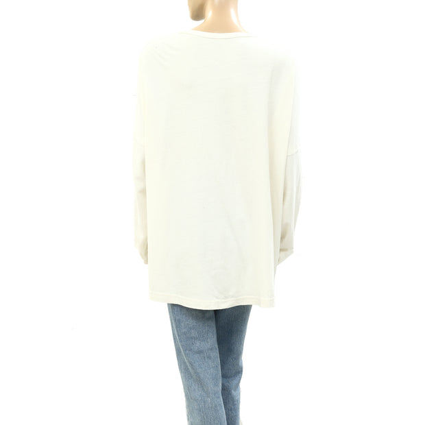 Free People Solid Ivory Tunic Pullover Top