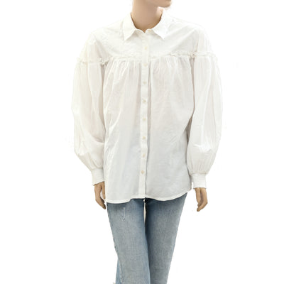 Merlette Solid Buttondown Shirt Tunic Top
