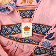 Farm Rio Anthropologie Pink Seashell Tapestry Midi Dress