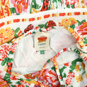 Farm Rio Anthropologie White Floral Sketch Midi Dress