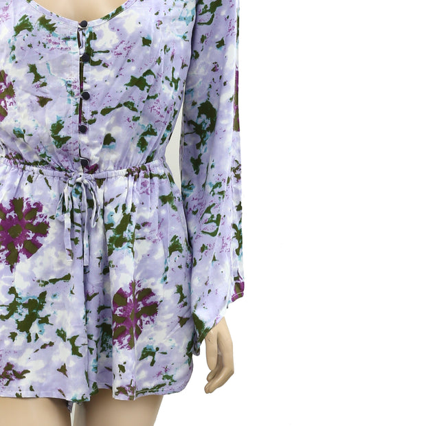 Kimchi Blue Urban Outfitters Printed Purple Romper Dress