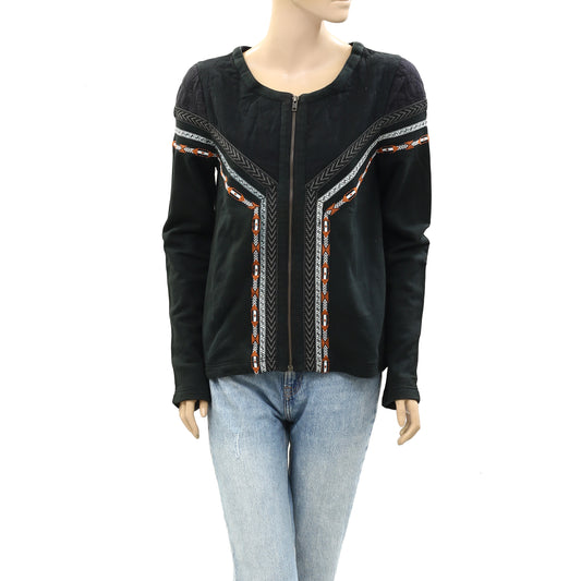 Ecote Urban Outfitters Embroidered Black Jacket Top
