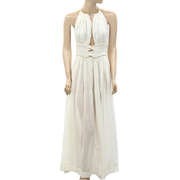 Free People Endless Summer Solid Halter Maxi Long Dress