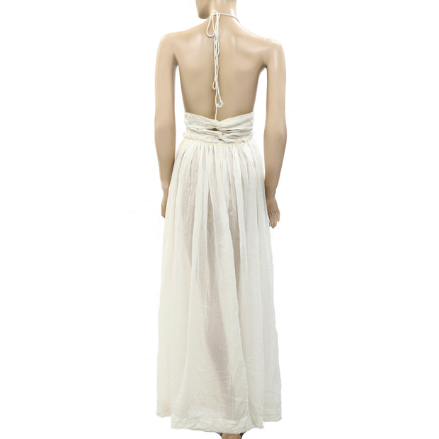 Free People Endless Summer Solid Halter Maxi Long Dress