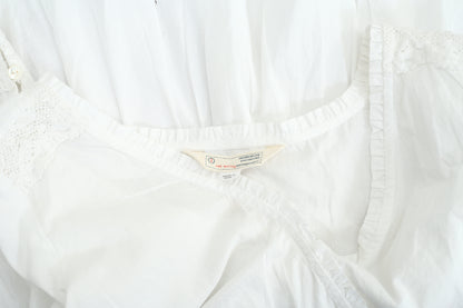Odd Molly Anthropologie Lace Ruffle Wrap Blouse Top White Cotton