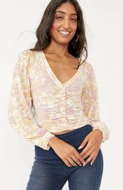 Free People Say The Word Cropped Blouse Top