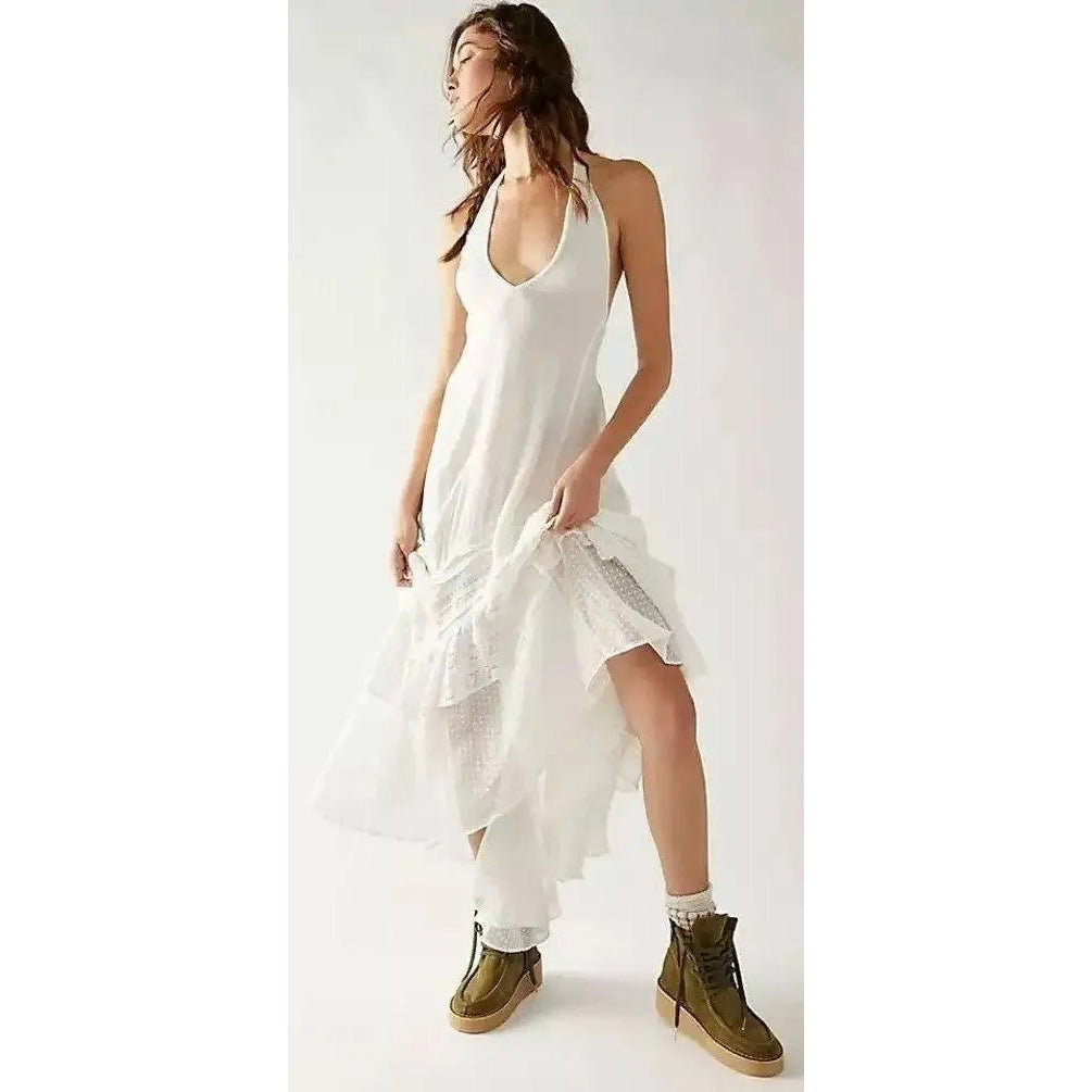 Free People Free Est Slice Of Heaven Halter Midi Dress – White Chocolate  Couture