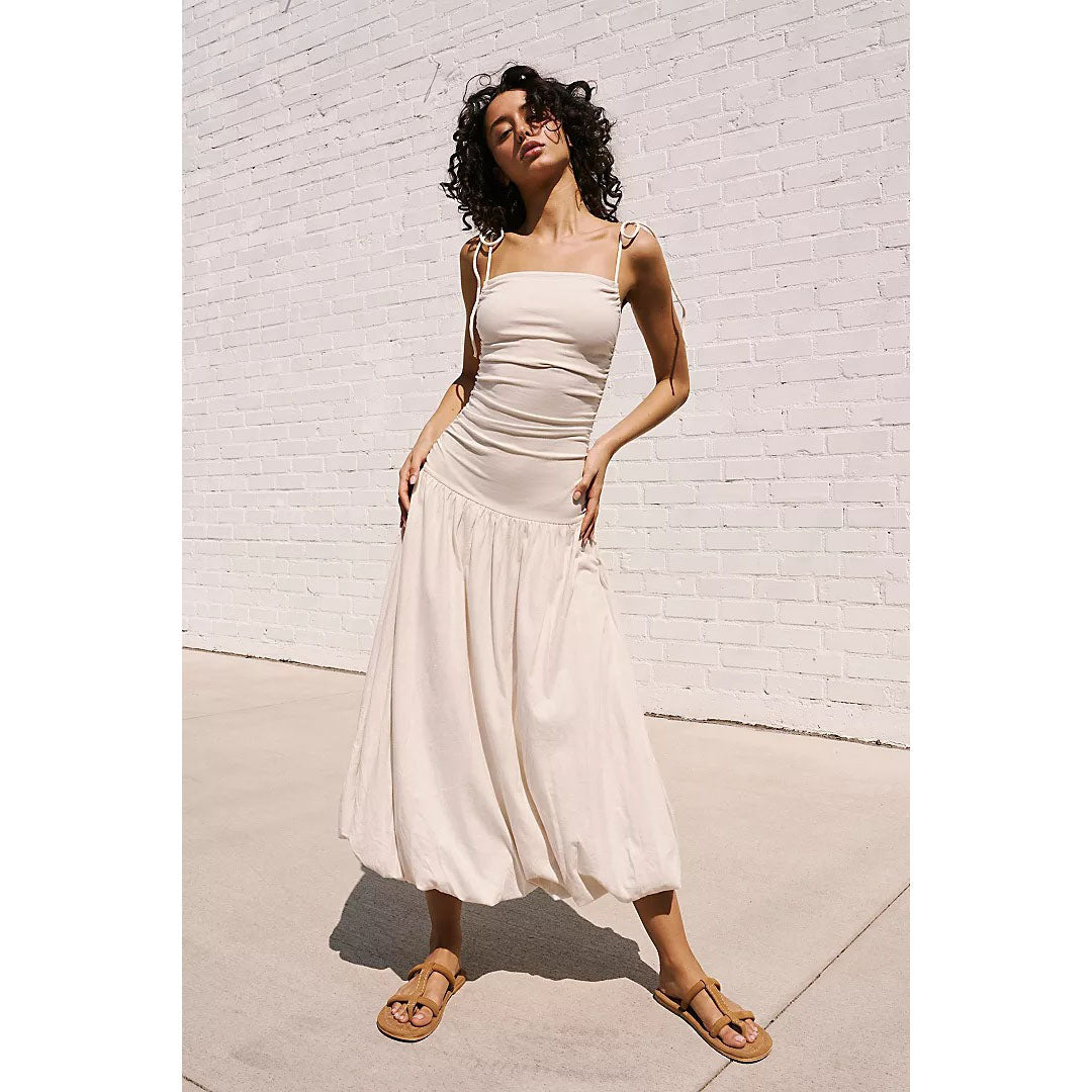 Free People FP Beach Free Est Liza Drop-Waist Midi Dress White Chocolate Couture Free People FP Beach Free Est Liza Drop-Waist Midi Dress White Chocolate Couture