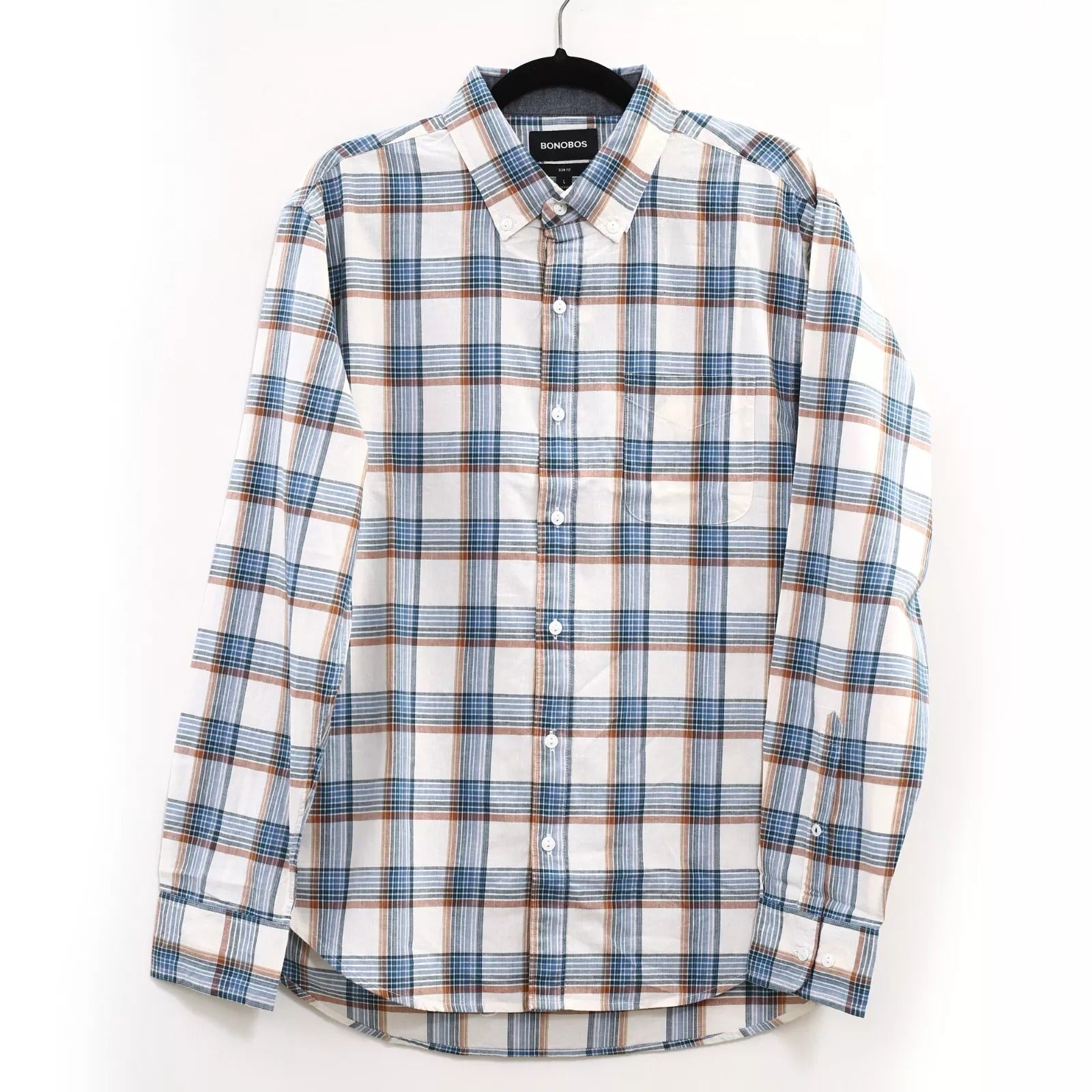 BONOBOS Plaid & Check Printed Button-Down Men's Shirt – White Chocolate Couture BONOBOS Plaid & Check Printed Button-Down Men's Shirt – White Chocolate Couture