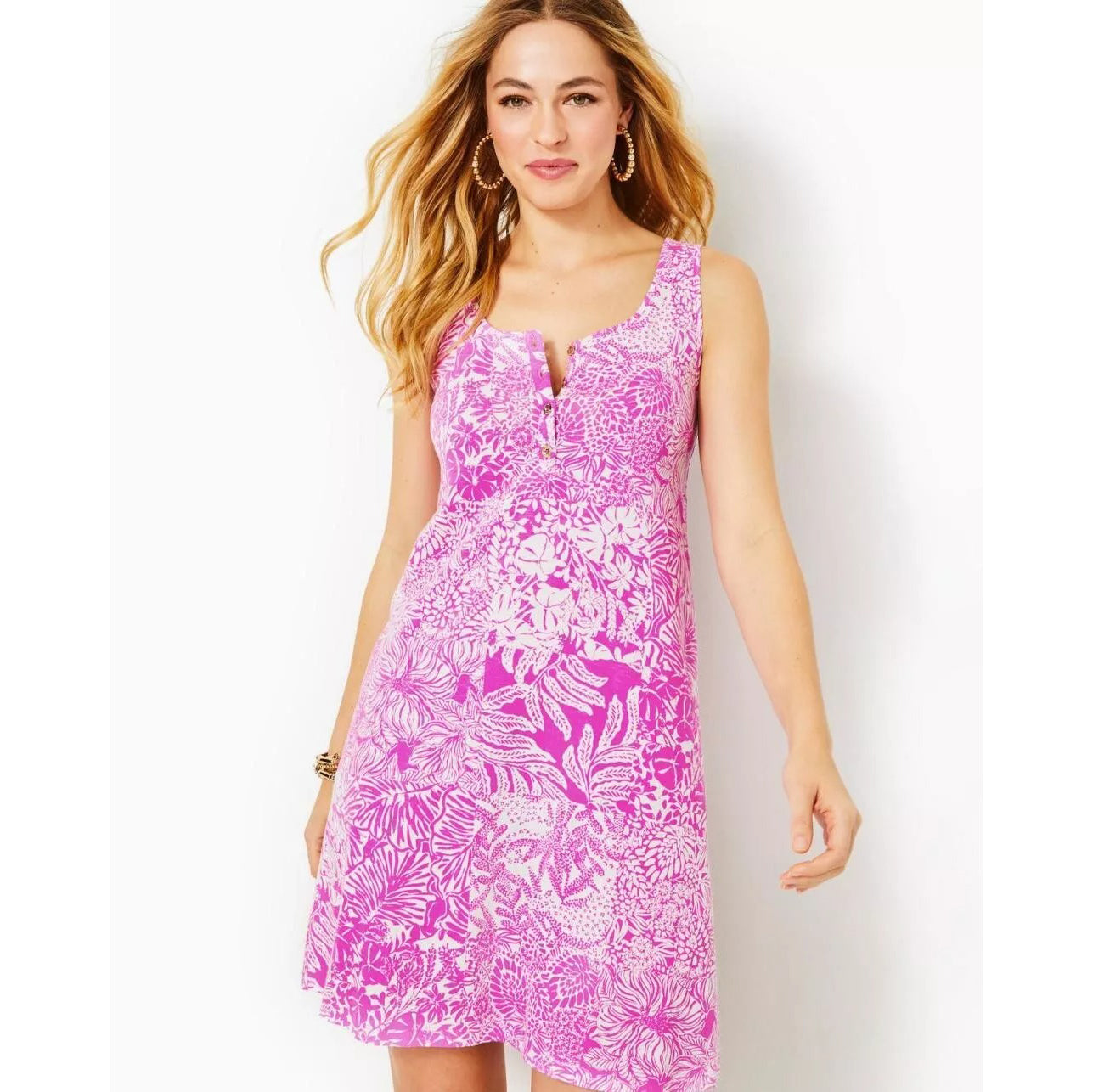lilly pulitzer cotton tank dress Lilly Pulitzer Dresses | Lilly Pulitzer Lela Henley Tank Dress | Color: Blue/White | Size: M