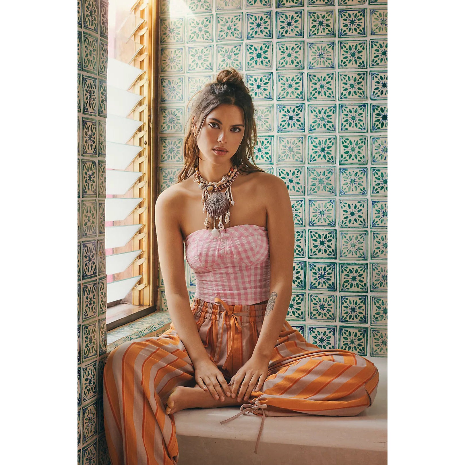 Free People Leilani Gingham Cropped Tube Top – White Chocolate Couture