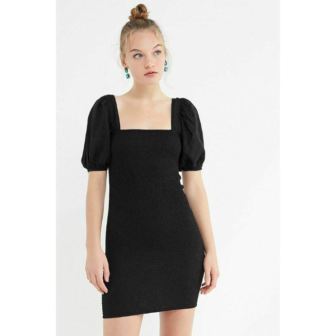 Urban Outfitters UO Carnation Solid Smocked Mini Dress – White Chocolate Couture