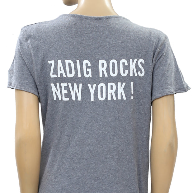Zadig & Voltaire "Zadig Rocks New York" Printed T-Shirt Top L