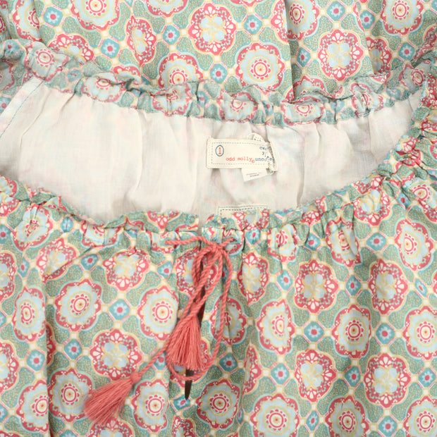 Odd Molly Anthropologie Floral Print Ruffle Smocked Mini Dress