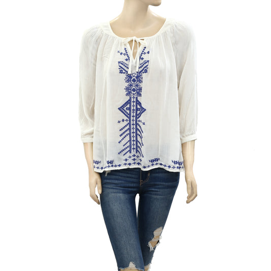 Ecote Urban Outfitters Embroidered Blouse Top