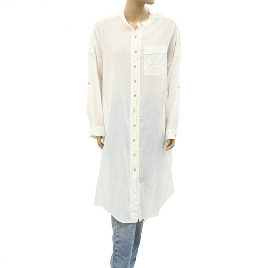 Free People Endless Summer Buttondown Solid Tunic Top