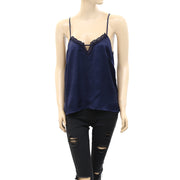 Intimately Free People Lace Navy Cami Slip Blouse Top