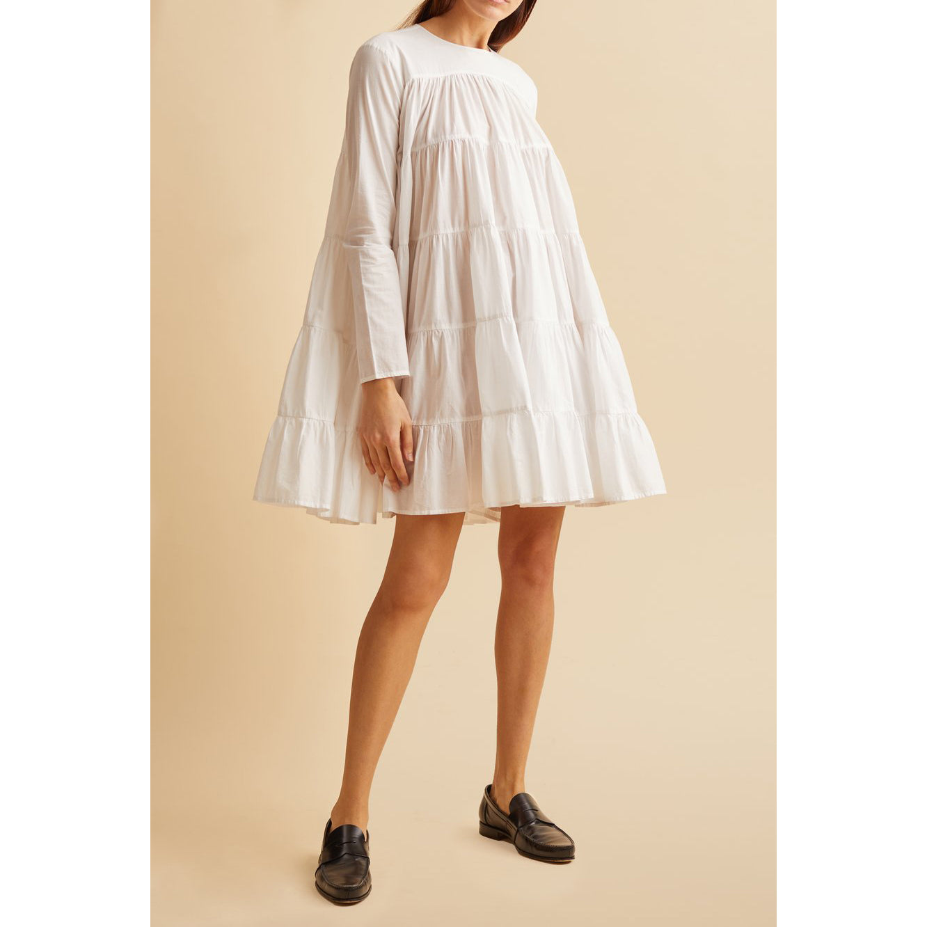 MERLETTE Soliman Tiered Mini Dress – White Chocolate Couture
