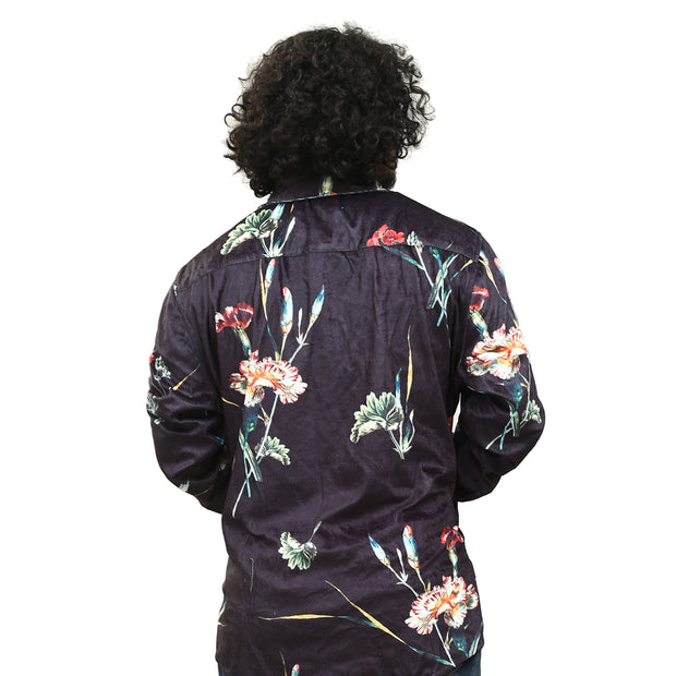 ASOS DESIGN Men's Casual Deep Floral Printed Shirt