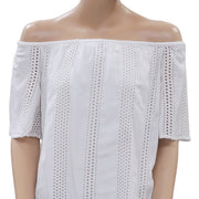 Anthropologie Eyelet Embroidered White Blouse Top