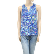 Lilly Pulitzer Brilliant Blue Ceviche Tank Blouse Top