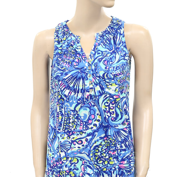 Lilly Pulitzer Brilliant Blue Ceviche Tank Blouse Top