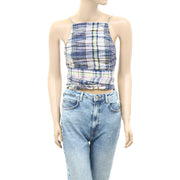 Free People Real Love Plaid Tank Cropped Top