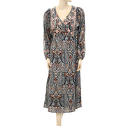 Odd Molly Anthropologie Evelyn Embroidered Printed Midi Dress