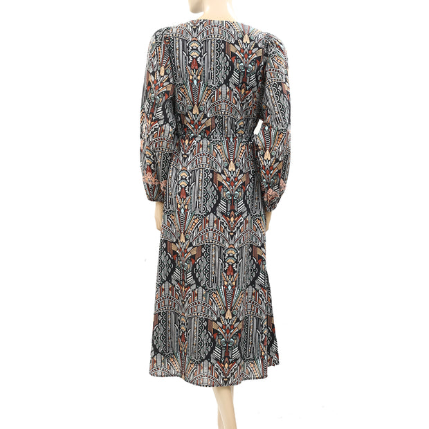 Odd Molly Anthropologie Evelyn Embroidered Printed Midi Dress