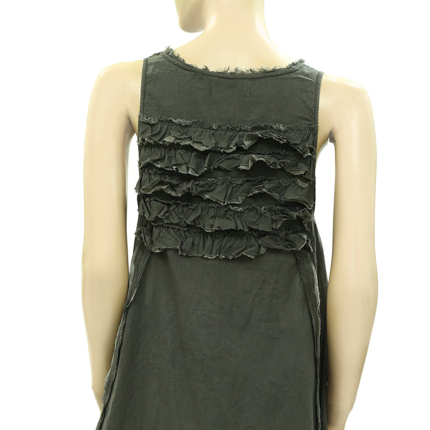 Odd Molly Anthropologie Solid Ruffle Tank Tunic Top