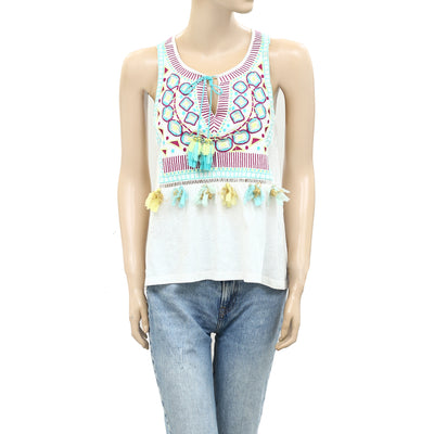 Lilly Pulitzer Metallic Embroidered Tank Blouse Top S