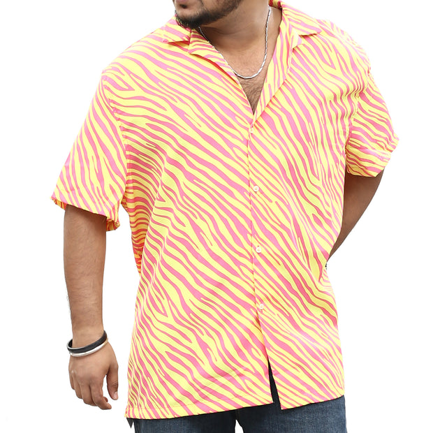 ASOS DESIGN Men's Regular Zebra Print Shirt S
