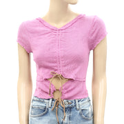 Free People V-Neck Waist Cut-Out Cropped Top