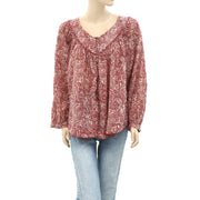 Free People We The Free Cool Meadow Printed Blouse Top