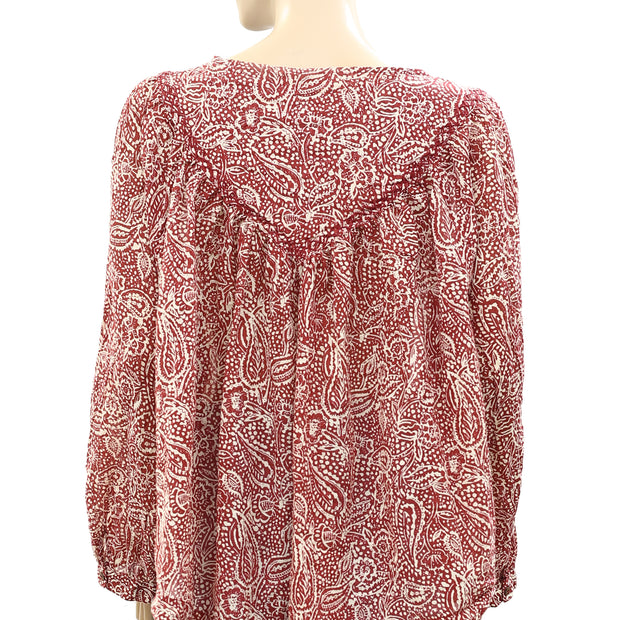Free People We The Free Cool Meadow Printed Blouse Top