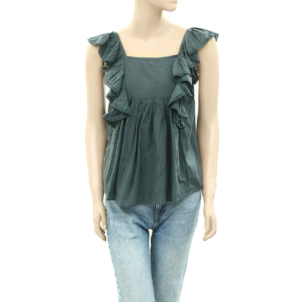 Sea New York Lace Sage Green Blouse Top